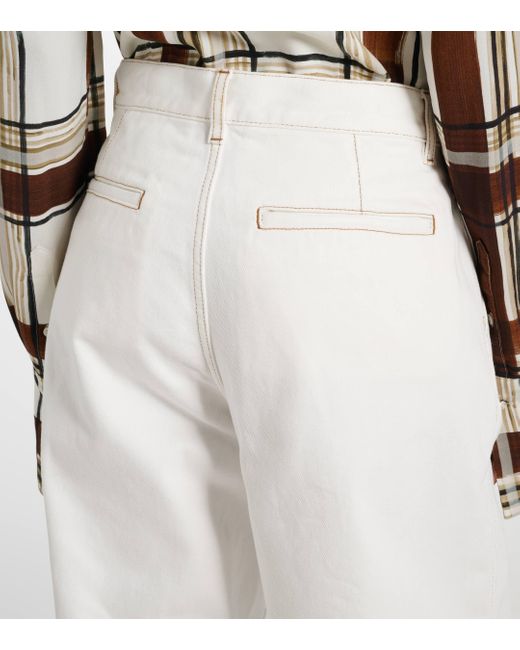 Dries Van Noten White High-rise Straight Jeans