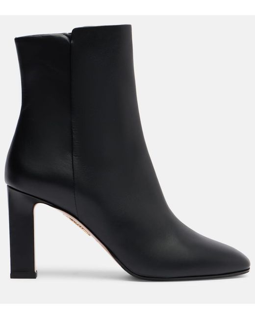 Aquazzura Black Ankle Boots Sellier 85 Aus Leder