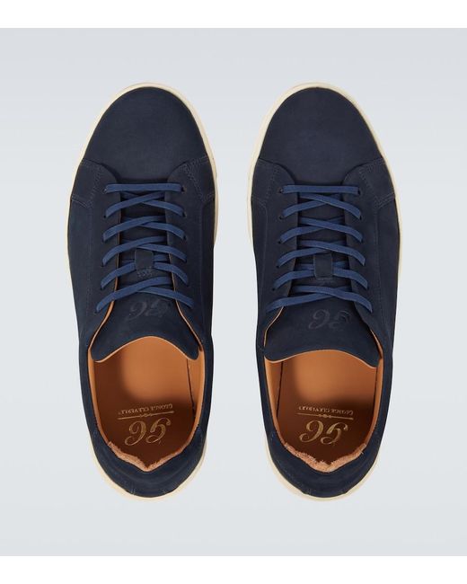 George Cleverley Blue Jack Ii Suede Sneakers for men