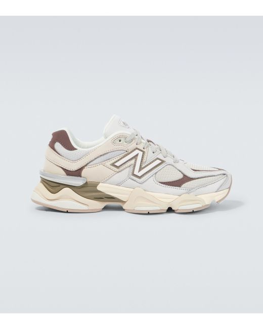 New Balance White 9060 Suede-trimmed Sneakers for men