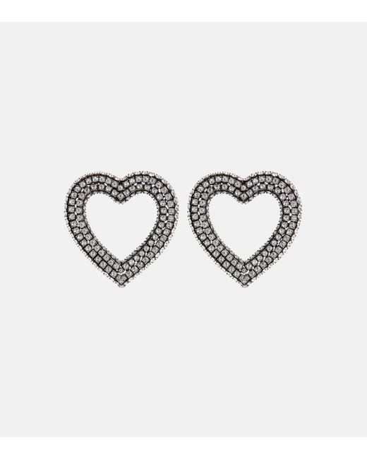 Pendientes Heart 2.0 con detalle de cristales Balenciaga de color Metallic