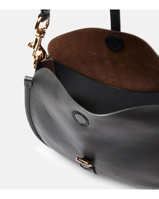 Etro Black Small Leather Tote Bag