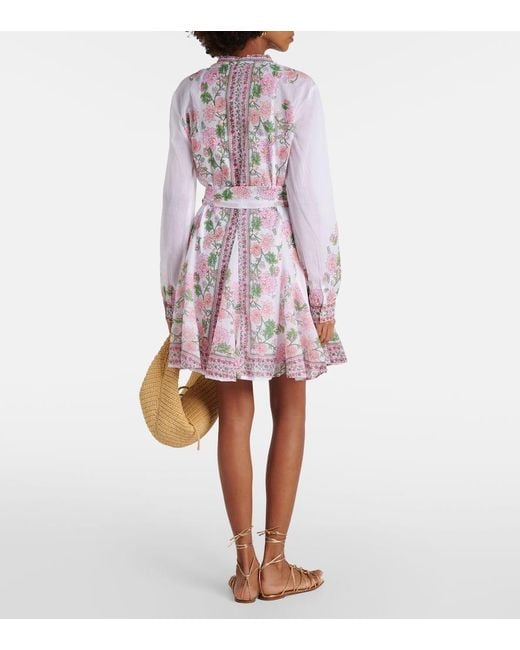 Vestido corto de algodon floral Juliet Dunn de color Multicolor