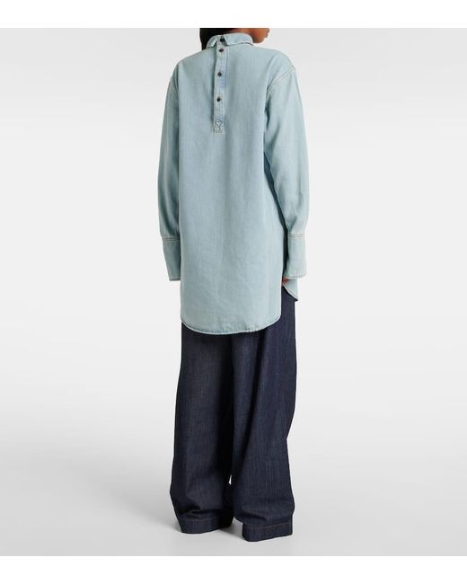 Dries Van Noten Blue Top Aus Denim