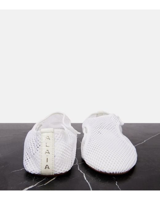 Alaïa White Mesh Ballet Flats