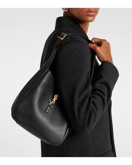 Saint Laurent Black Le 5 A 7 Supple Large Leather Shoulder Bag