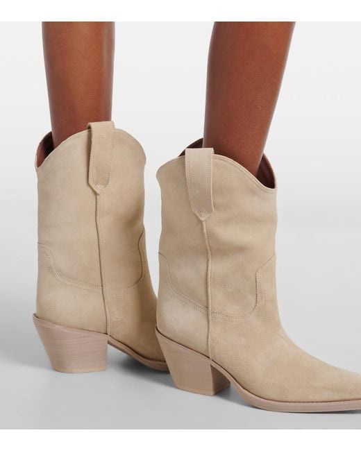 Paris Texas Natural Dakota Suede Ankle Boots