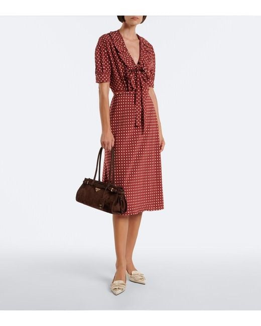 Prada Brown Bonnie Mini Suede Top-Handle Bag