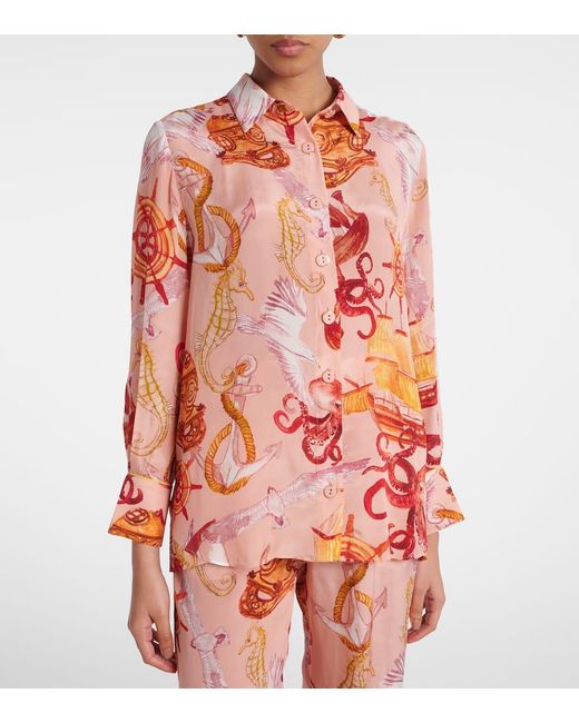 Farm Rio Pink Nautical Wonder Printed Shirt