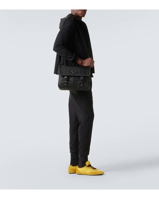 Prada Messenger Bag Aus Re-Nylon Mit Leder in Black für Herren