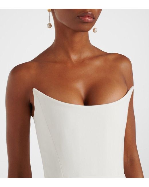 Alex Perry White Bridal Midikleid