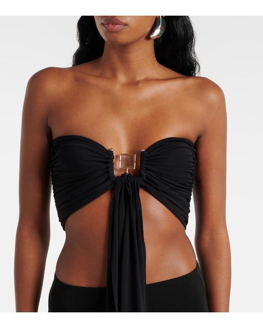 Christopher Esber Black Bezel Quartz Draped Crop Top