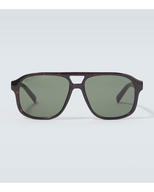 Occhiali Da Sole Aviator Web Stripe di Gucci in Brown da Uomo