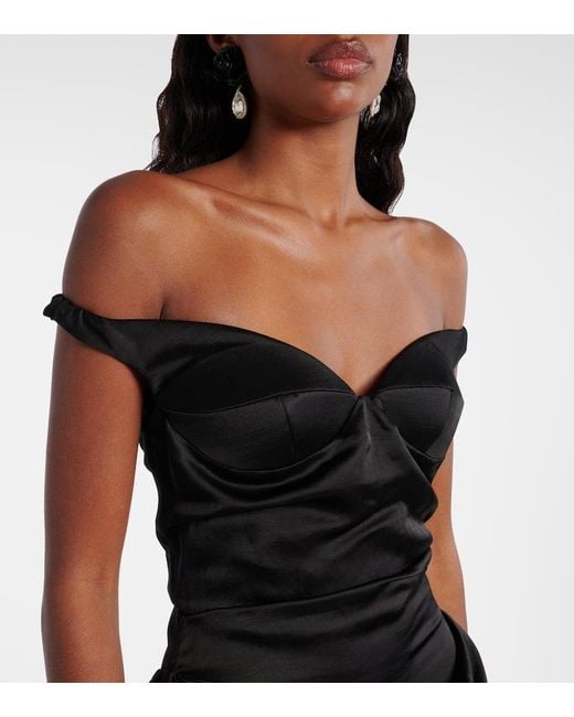 Abito Corto Off-Shoulder di Magda Butrym in Black