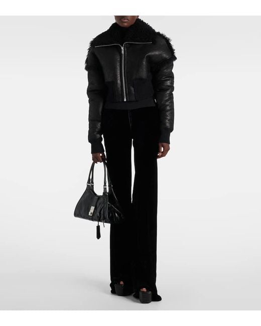 Veste Flight Raccourcie En Cuir Rick Owens en coloris Black