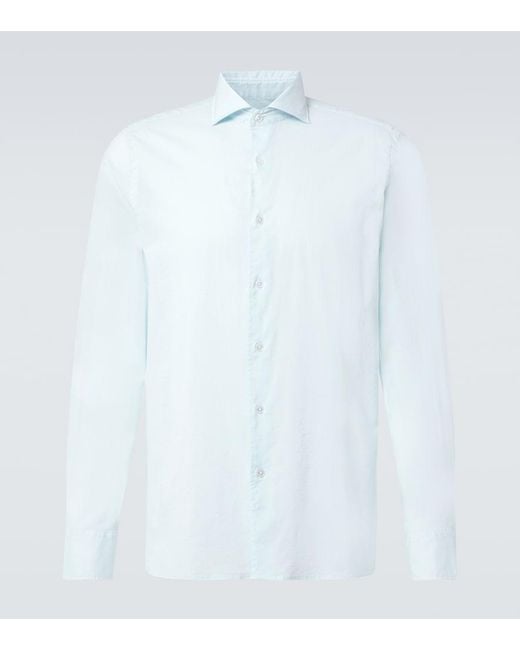 Fedeli White Cotton-Blend Shirt for men