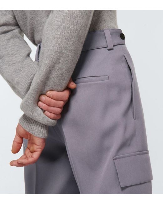Jil Sander Wool Cargo Pants in Gray for Men | Lyst