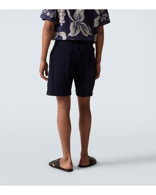 Orlebar Brown Blue Trevone Cotton Terry Shorts for men