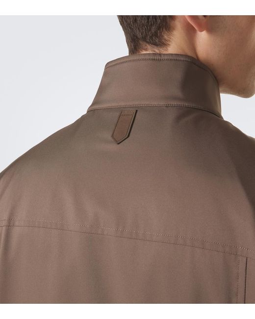 Canali Brown Technical Field Jacket for men