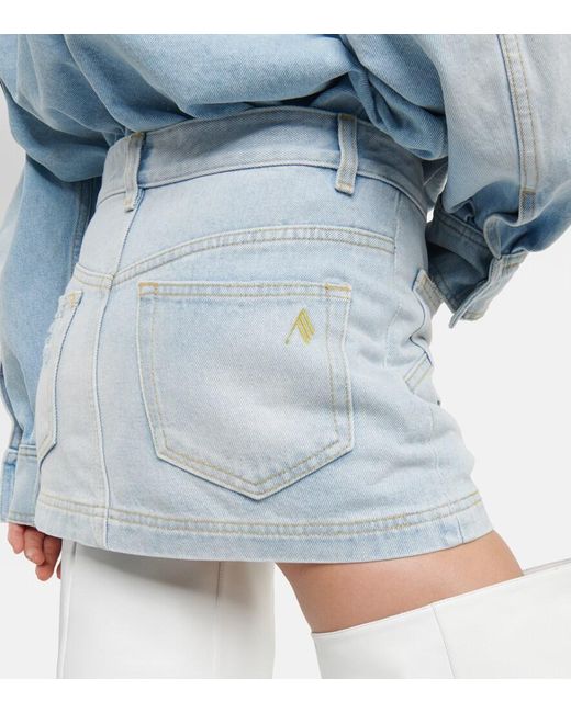 The Attico Blue Denim Miniskirt