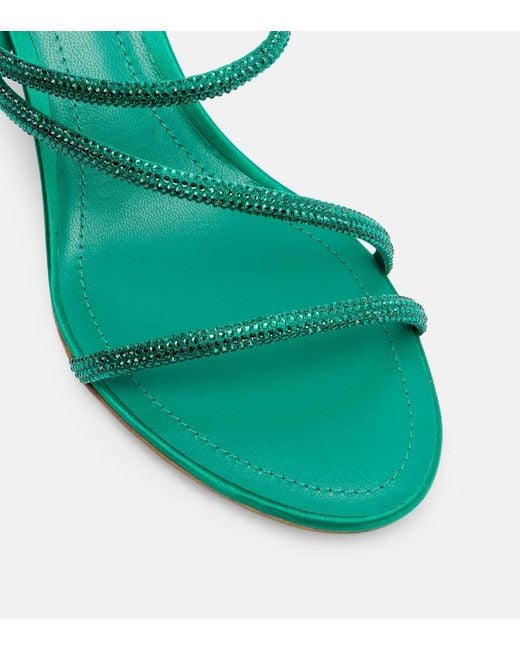 Rene Caovilla Green Crystal-Embellished Sandals