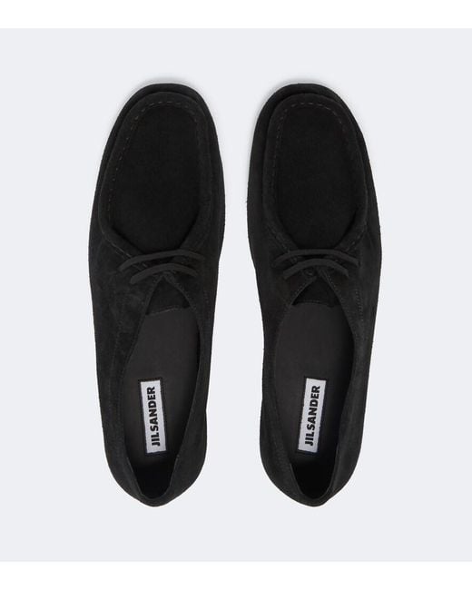 Jil Sander Black Hood Suede Moccasins for men