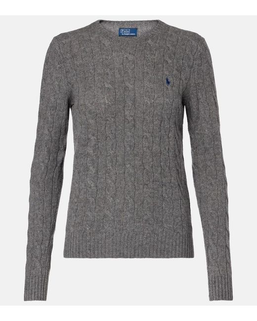 Polo Ralph Lauren Gray Cable-Knit Wool And Cashmere Sweater