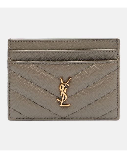 Saint Laurent Natural Cassandre Matelasse Leather Card Holder