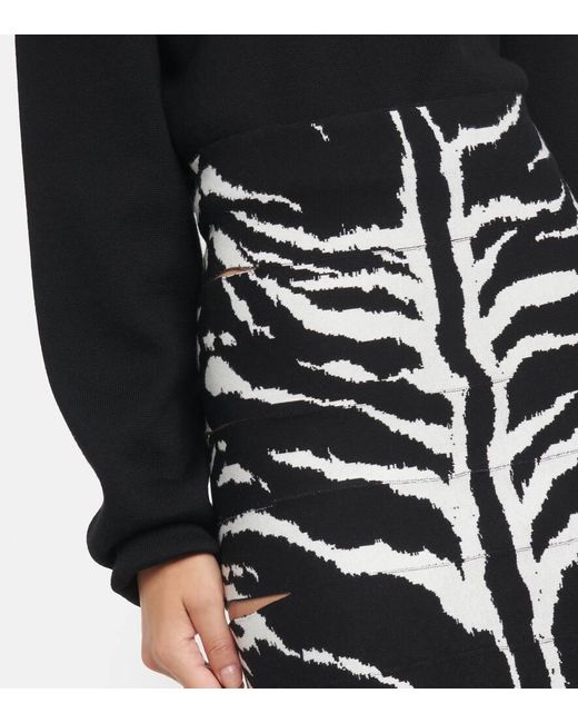 Gonna matita zebra nero bianco di Alaïa in Black