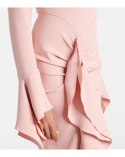 Vestido De Fiesta Della Drapeado Solace London de color Pink