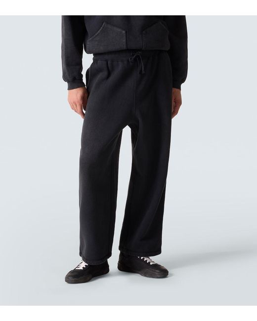 A.PRESSE Black Vintage Cotton Jersey Sweatpants for men
