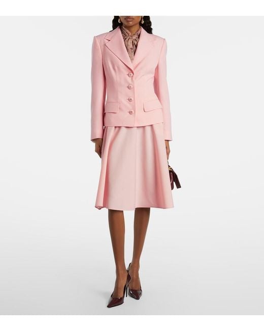 Dolce & Gabbana Pink Wool-Blend Jacket