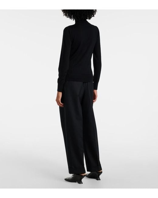 Dries Van Noten Black Wool Turtleneck Sweater