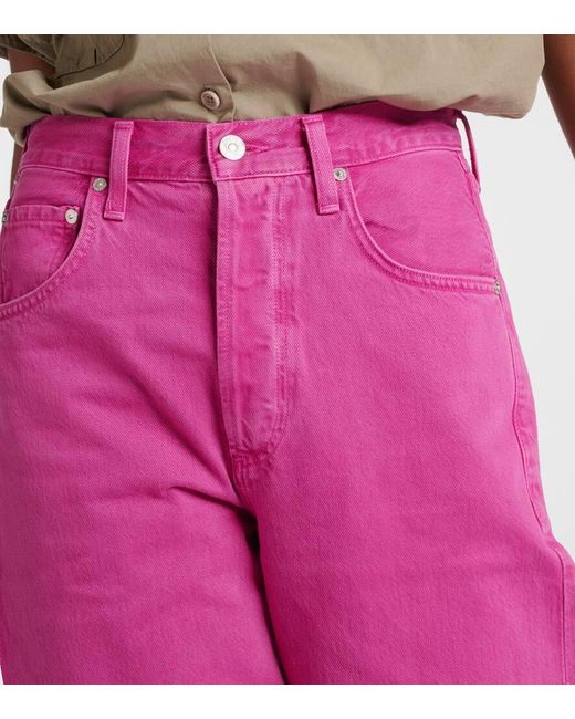 Citizens of Humanity Pink Wide-Leg Jeans Aylna