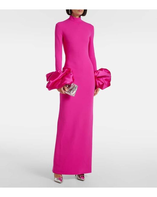 Solace London Pink Robe Viviana Aus Crepe Mit Satin