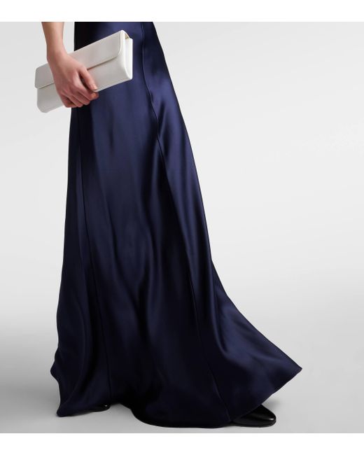 The Row Blue Guinevere Silk Satin Slip Dress