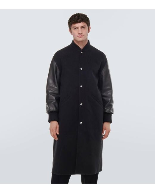Jil Sander Black Cashmere And Leather Coat for men