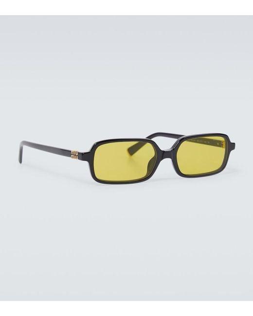 Miu Miu Eckige Sonnenbrille Miu Regard in Yellow für Herren