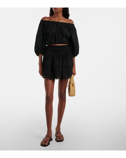 Poupette Black Galia Cotton Wrap Skirt