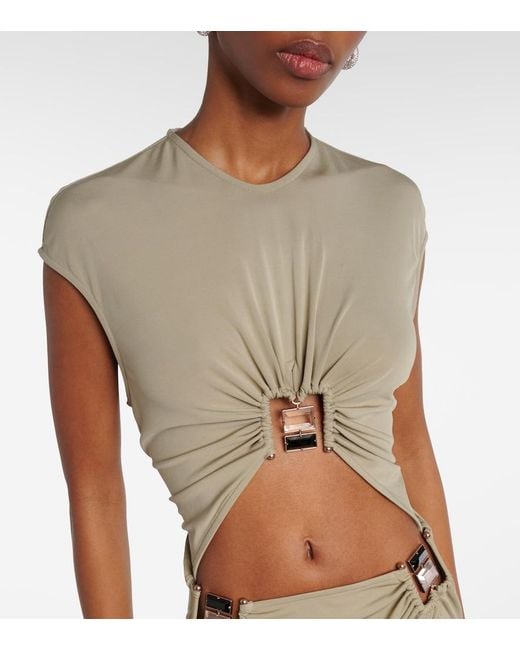 Christopher Esber Green Duo Bezel Quartz Jersey Maxi Dress