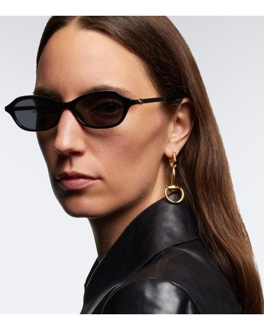 Gucci Black Bella Oval Sunglasses