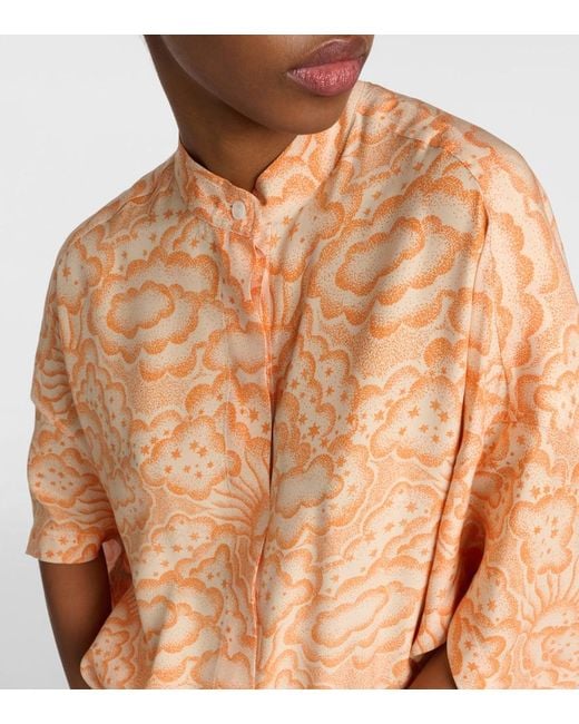 Stella McCartney Metallic Printed Silk Blouse