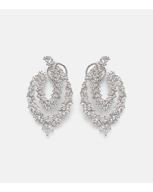 YEPREM White Y-Couture 18Kt Drop Earrings With Diamonds