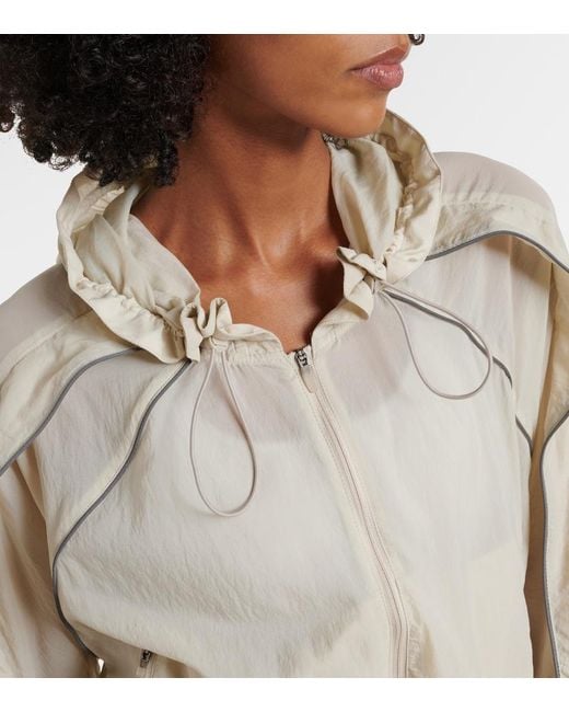 Adidas By Stella McCartney Natural Gathered Hooded Track Jacket
