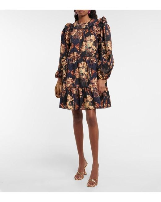 Ulla Johnson Multicolor Rhea Floral Cotton Poplin Minidress