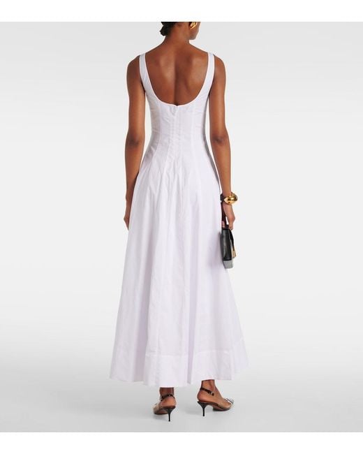 Staud White Wells Cotton Poplin Maxi Dress