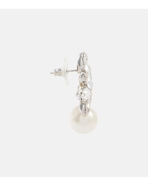 Jennifer Behr White Liza Embellished Faux Pearl Earrings