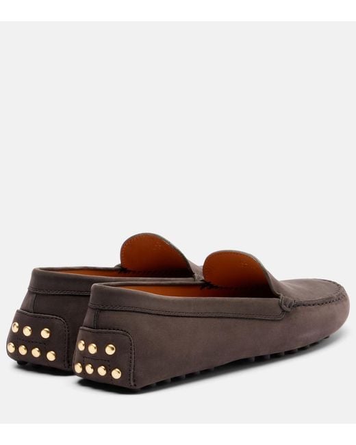 Tod's Brown Gommino Suede Loafers