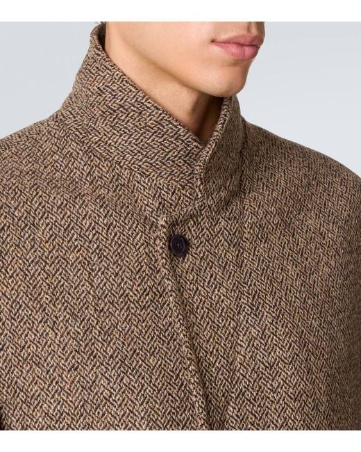 Lemaire Mantel Aus Woll-Tweed in Brown für Herren
