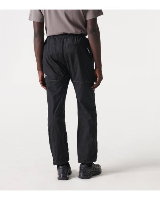 And Wander Black Ripstop Straight Pants for men